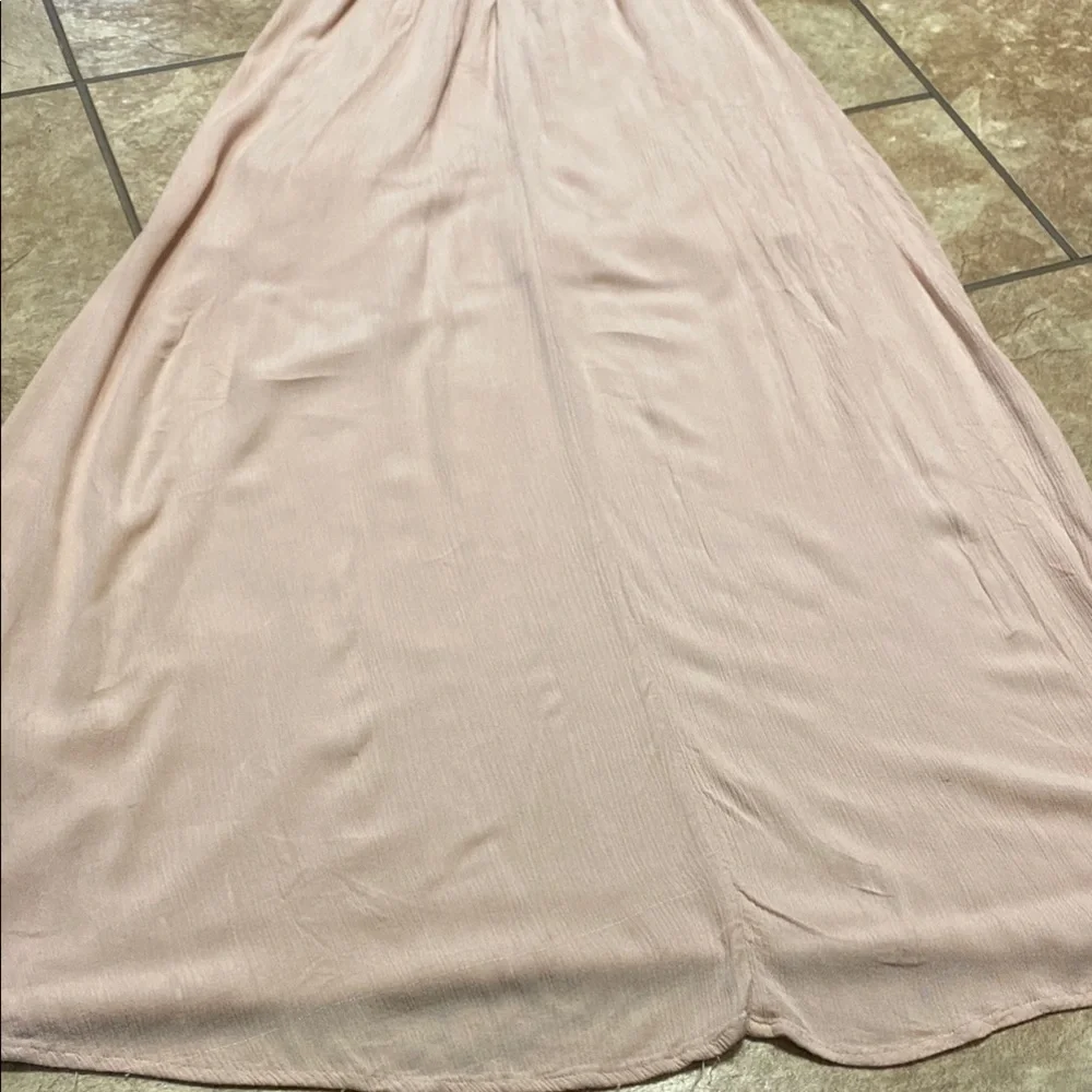 Blush Rayon/Crochet Lace Small Sleeveless Maxi Dress with Spagh. Straps Summer - Picture 10 of 12